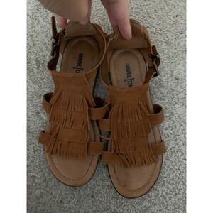 Minnetonka Brown Suede Fringe Gladiator Sandals 71302 BRN Womens 6